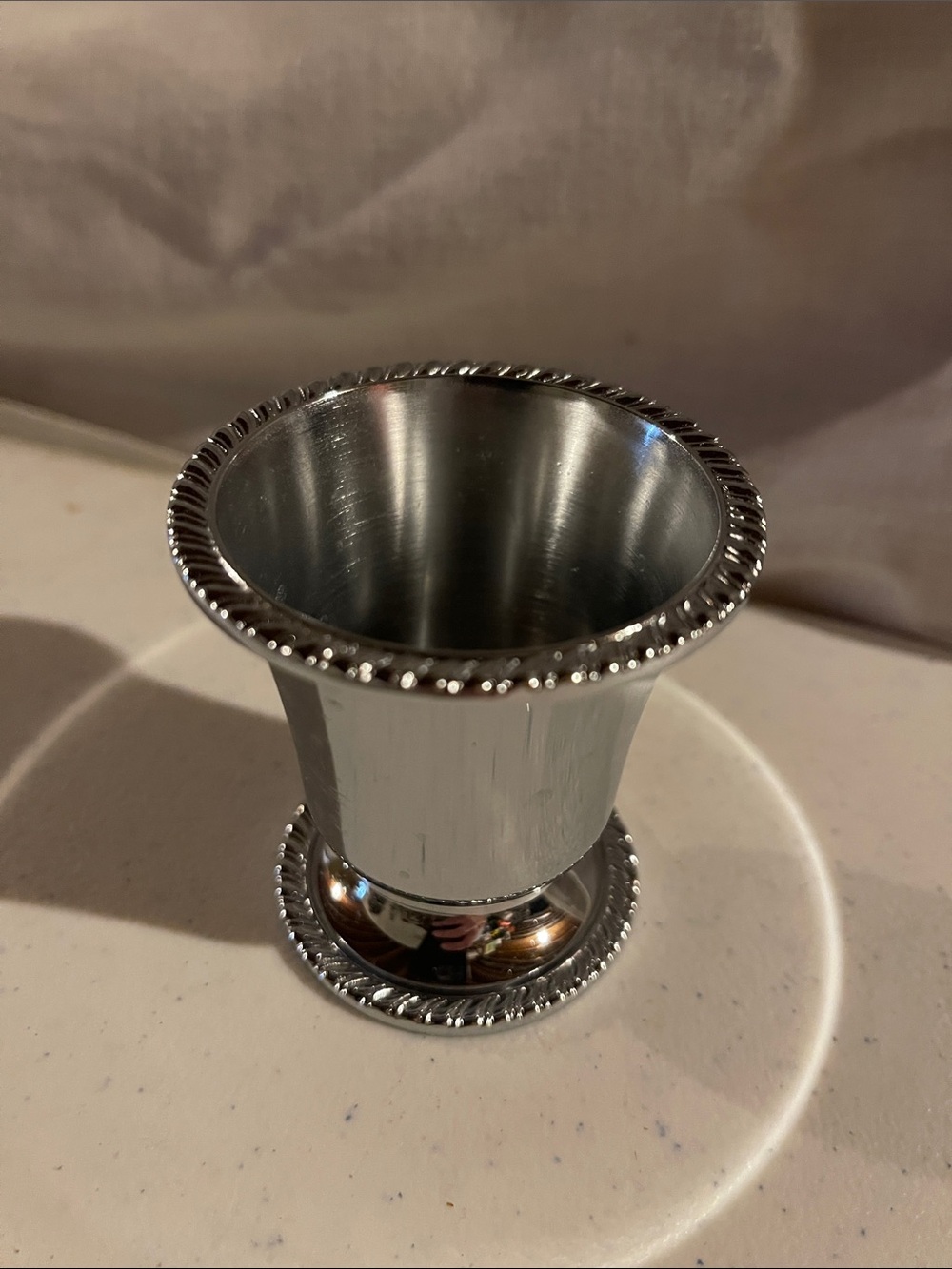 Silver Decorative Beaded Metal toothpick holder